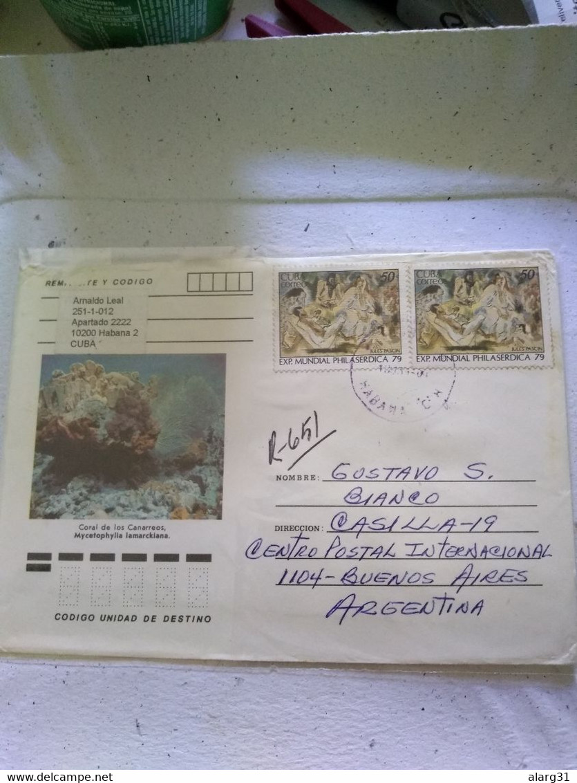 Cuba Pstat Coral 2* Philaserdica 79 Bf 58 Stamp.jules Pascin Ptg  Reg Post E7 Conmems.1 /2 Cover - Lettres & Documents