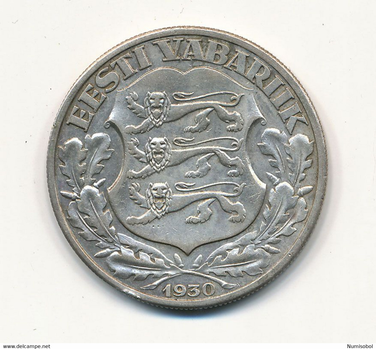 ESTONIA - 2 Krooni 1930. (Silver .500) 12 Grams. AUNC-UNC (EST012). - Estonia