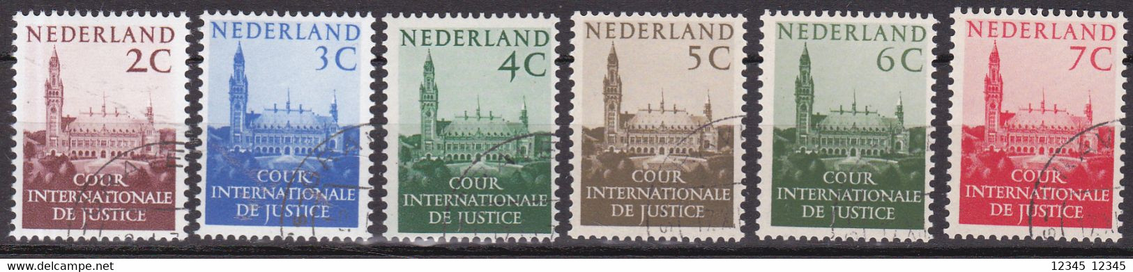 Nederland 1951-53, Gestempeld USED, NVPH D27-32, Cour Internationale De Justice - Dienstzegels