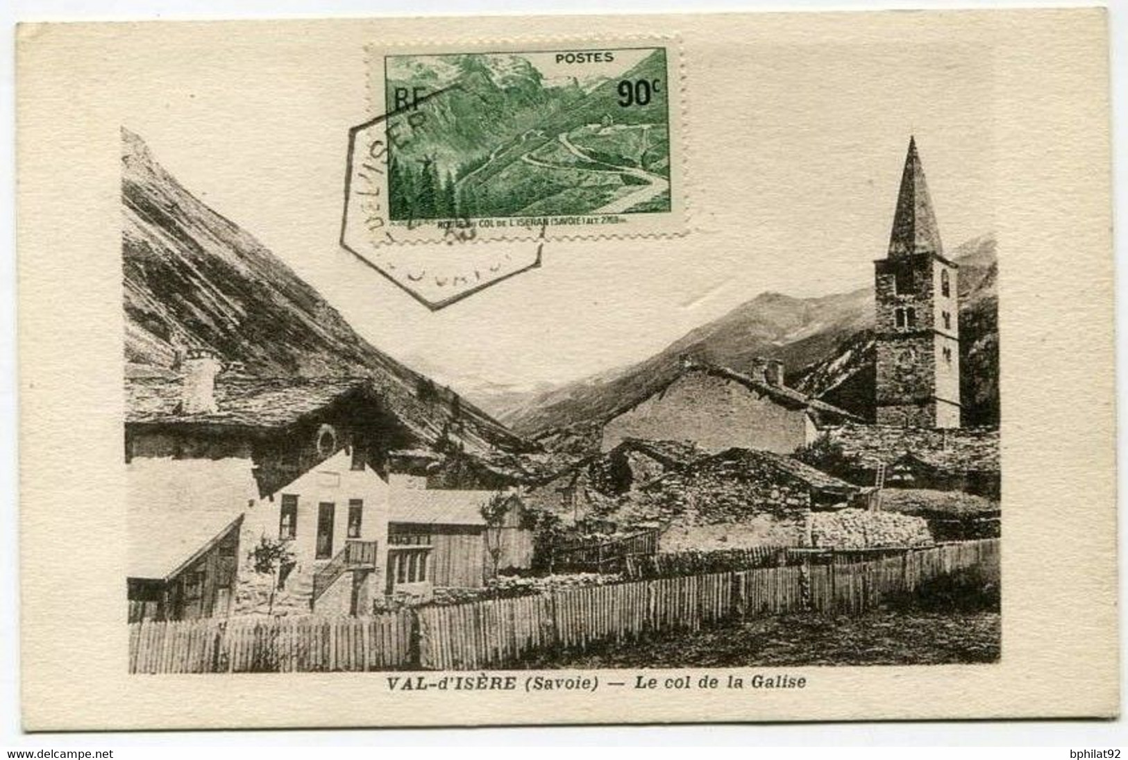 !!! CARTE MAXIMUM ROUTE DU COL DE L'ISERAN CACHET HEXAGONAL COL ISERAN BOURG ST MAURICE - 1930-1939