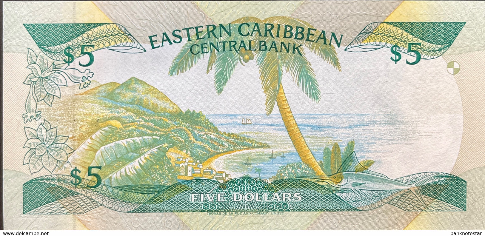 East Caribben States 5 Dollars, P-18m (1986) - UNC - Montserrat Issue - Caraïbes Orientales