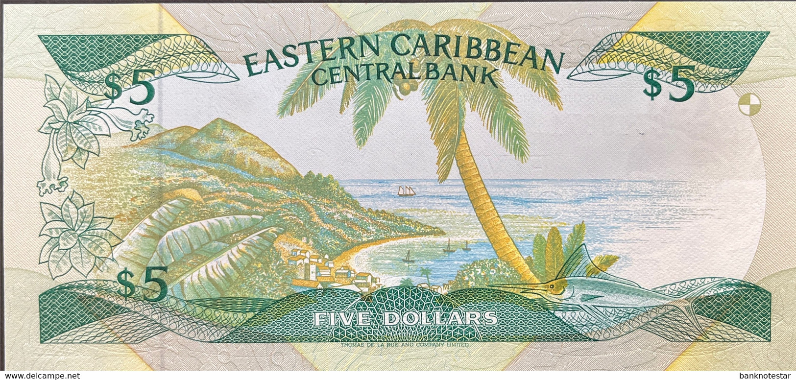 East Caribben States 5 Dollars, P-22l (1988) - UNC - St. Lucia Issue - Oostelijke Caraïben