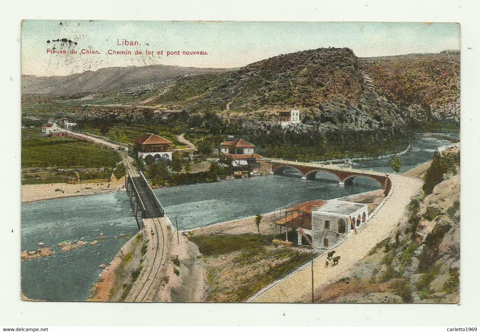 LIBAN - FLEUVE DU CHIEN - CHEMIN DE FER ET PONT NOUVEAU   VIAGGIATA FP - Libano