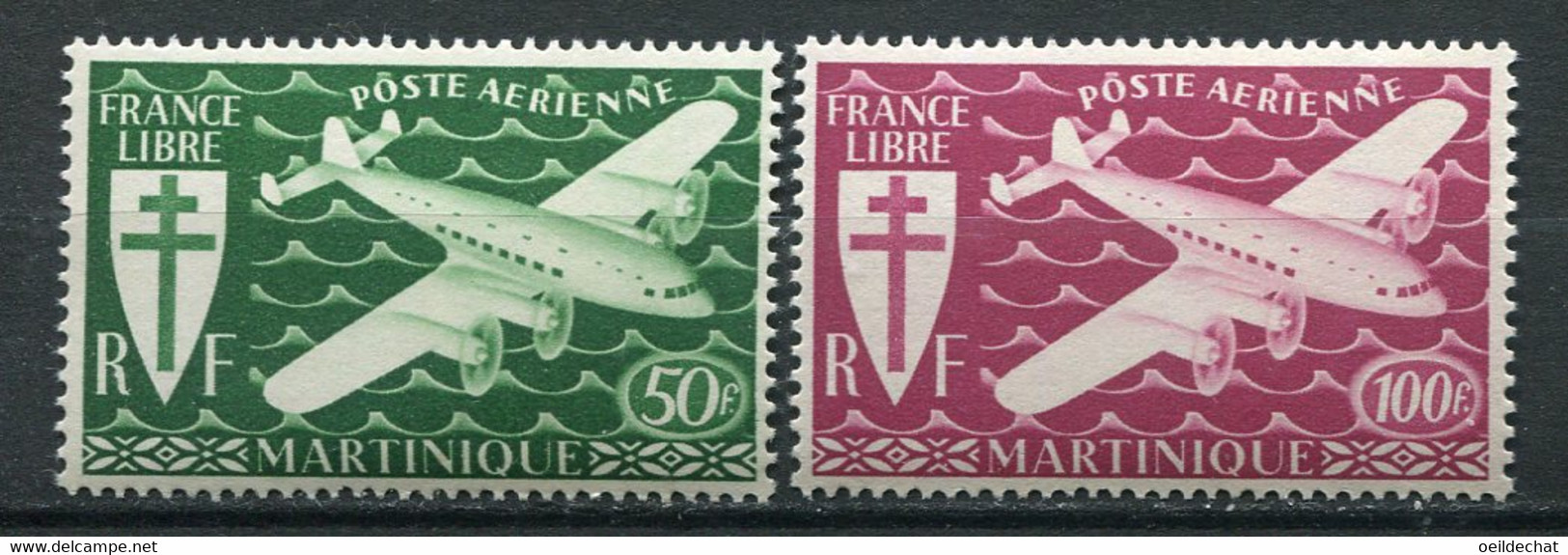 24549 MARTINIQUE  PA4/5** Série De Londres  1945 TB/TTB - Airmail