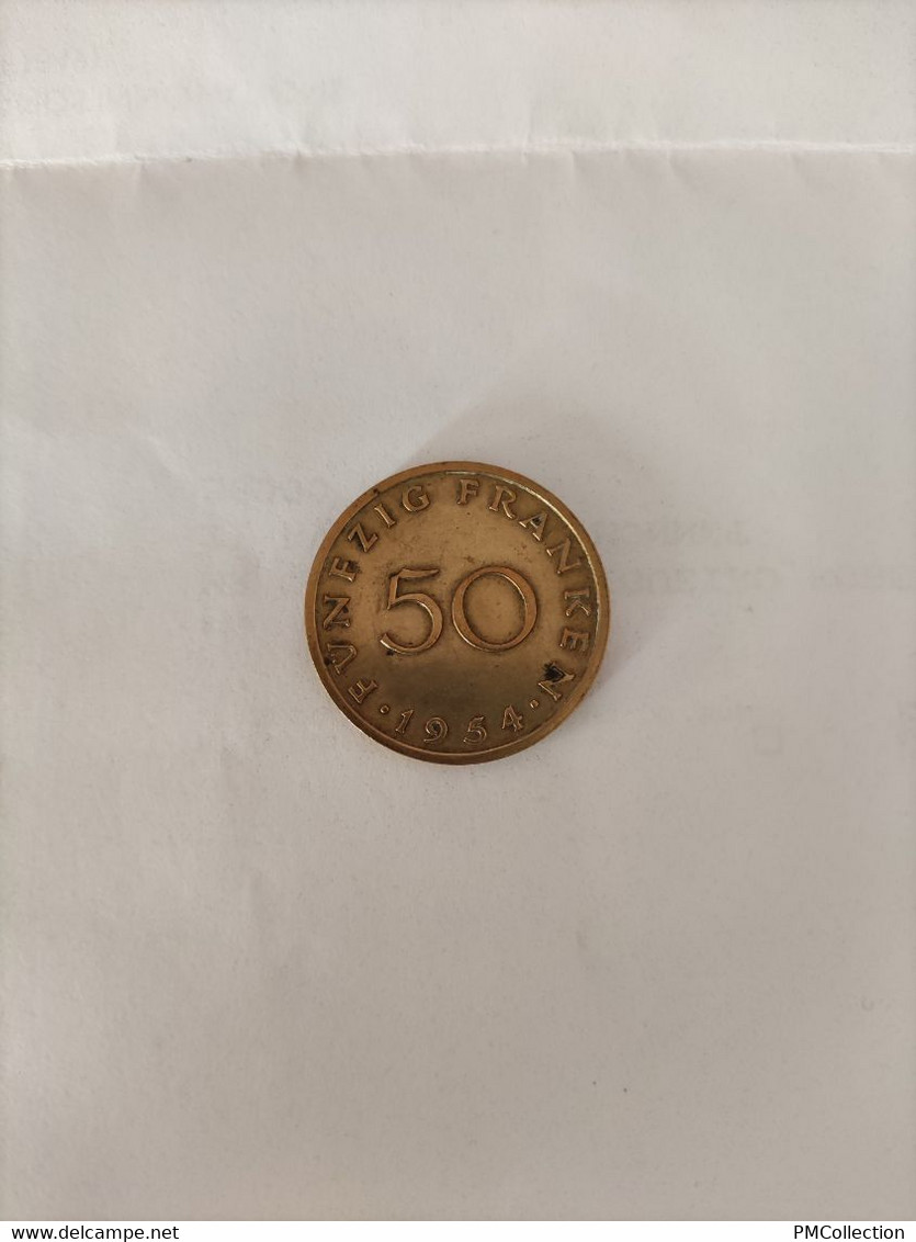 TERRITOIRE DE LA SARRE 50 FRANKEN 1954 - 50 Francos