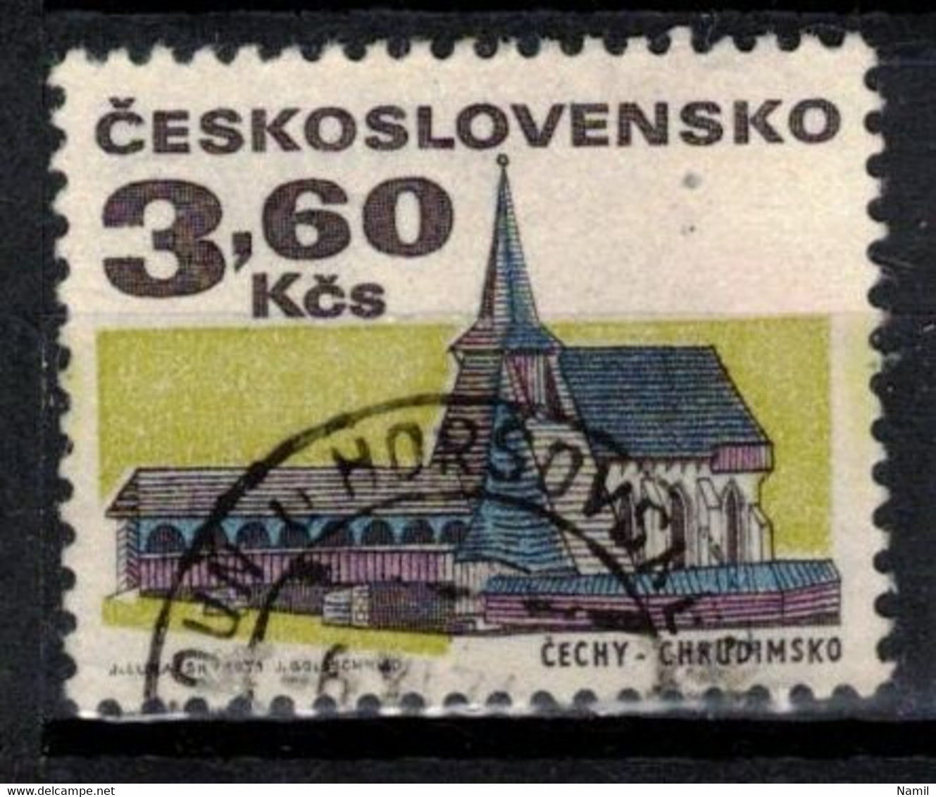 Tchécoslovaquie 1971 Mi 1989 (Yv 1835), Obliteré, Varieté - Position 13/2 - Variedades Y Curiosidades