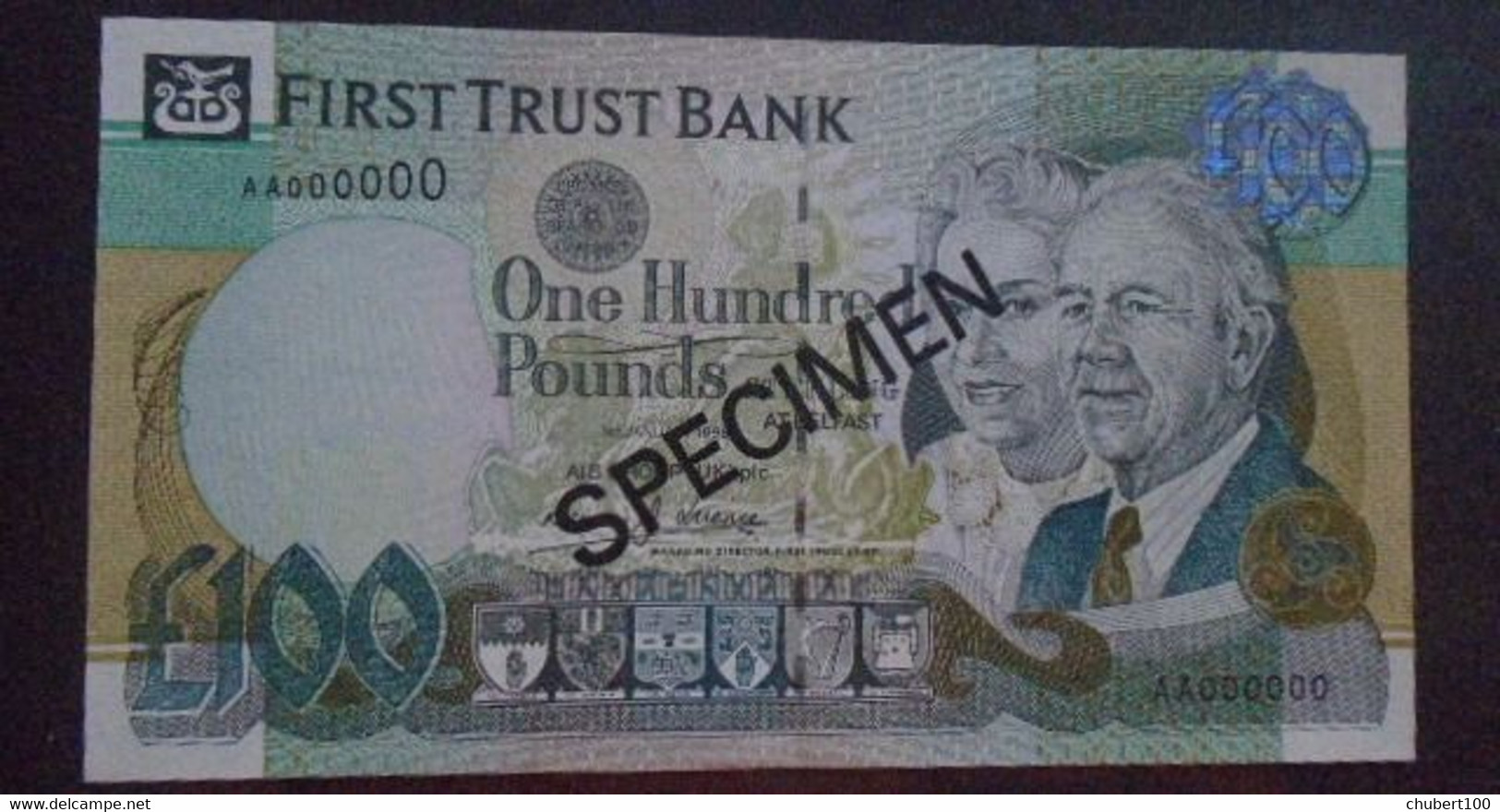 IRELAND NORTHERN,   First Trust Bank,  P 139b  Specimen £100, 1998,   UNC , 30% Discount - 100 Pond