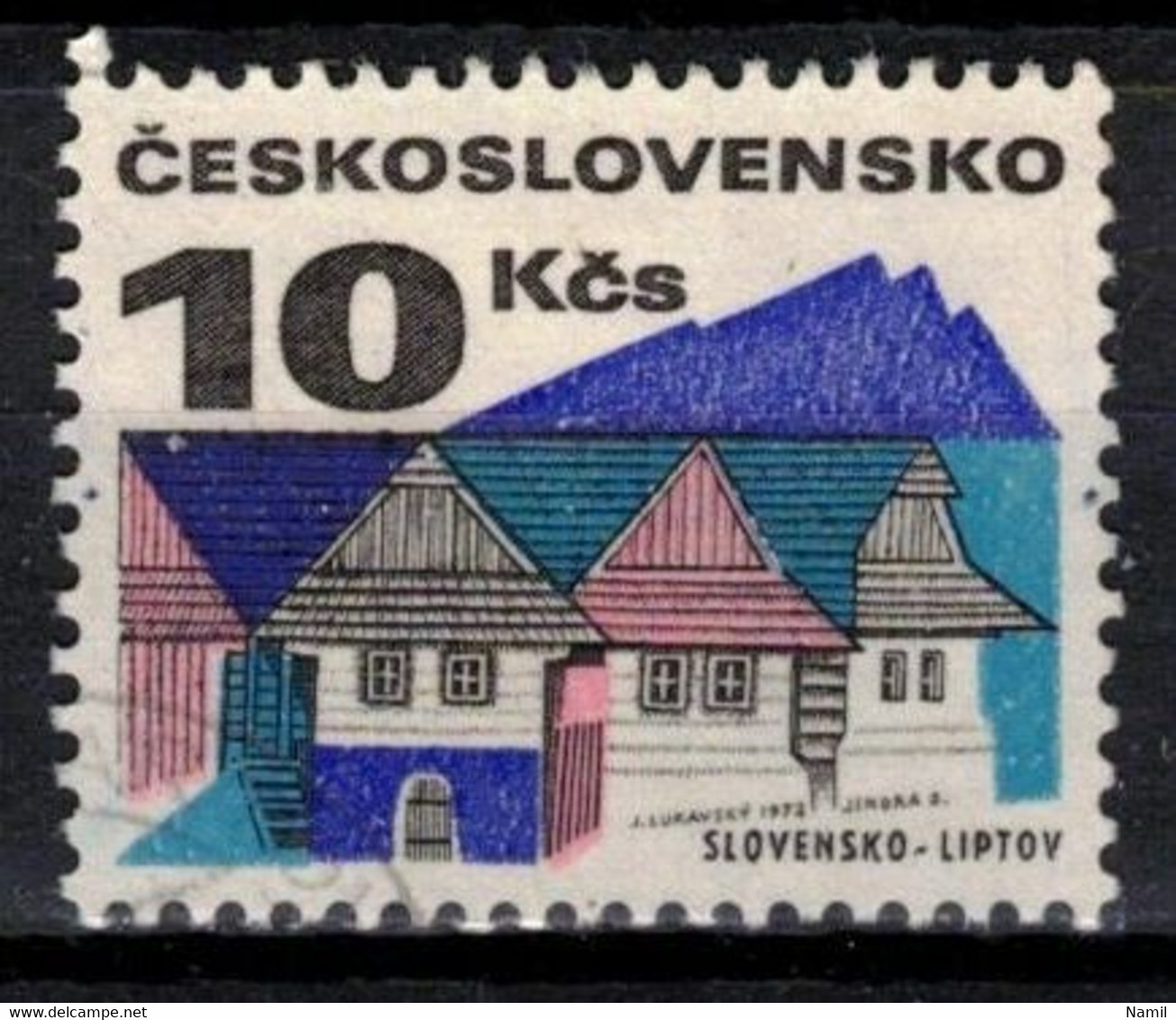 Tchécoslovaquie 1972 Mi 2082 (Yv 1922), Obliteré, Varieté - Position 46/1 - Errors, Freaks & Oddities (EFO)
