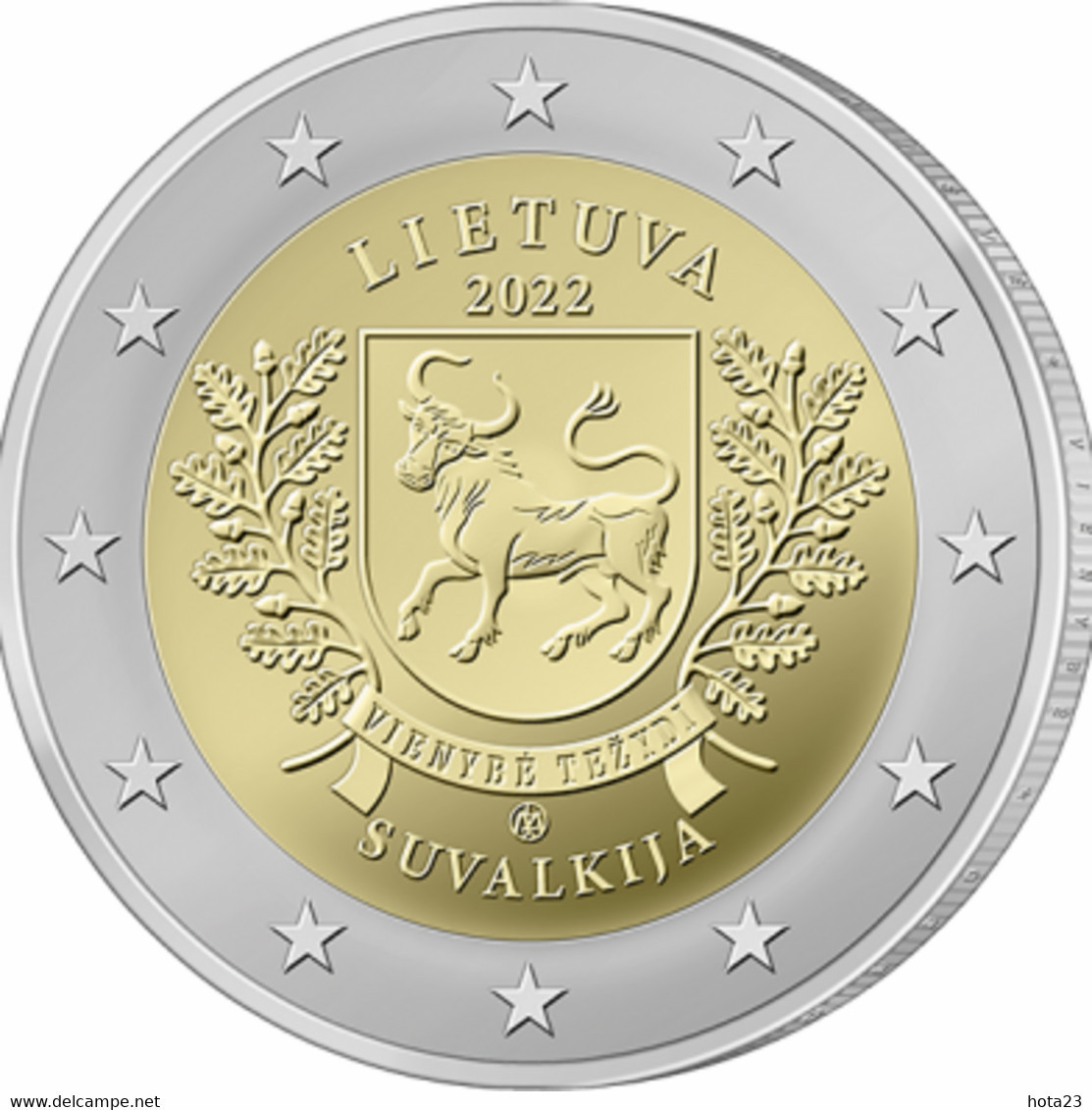 2022 Lithuania 2 Euro Coin Suvalkija  From,series Ethnographic Regions UNC ,cow - Lituanie