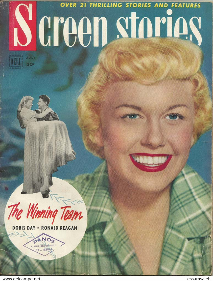 USB40001 Screen Stories Magazine 1952 July  / The Winning Team Doris Day &amp; Ronald Reagan / Cover - Divertissement