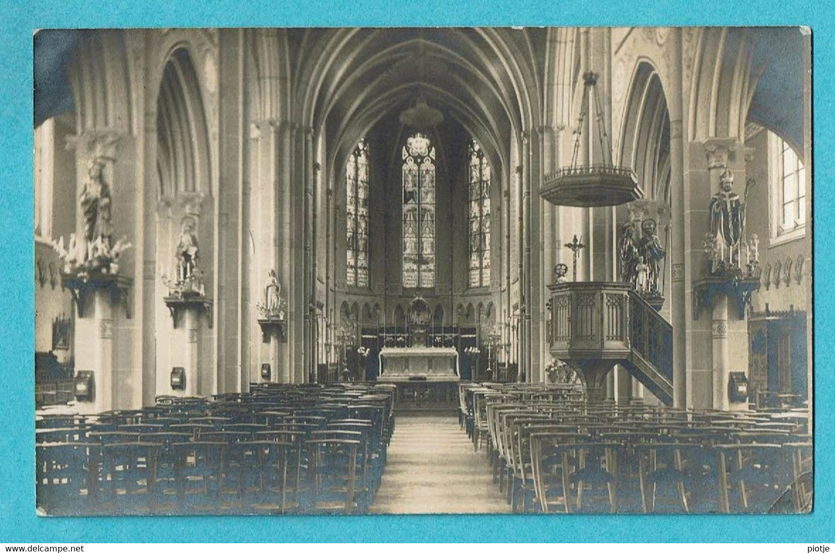 * Kerkhove - Avelgem (West Vlaanderen) * (Carte Photo - Fotokaart Vandemeulebroeke Gyselynck) Binnenzicht Kerk, église - Avelgem