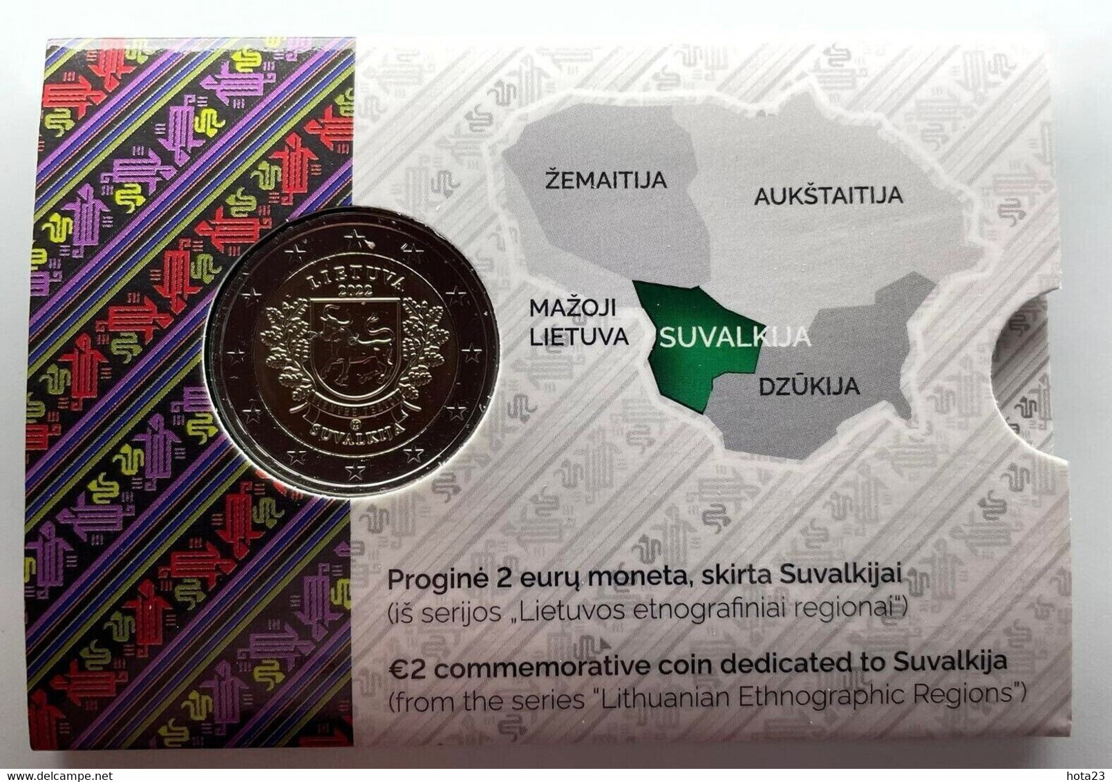 2022 Lithuania 2 Euro  Suvalkija  From,series Ethnographic Regions BU ,cow  COIN CARD - Litauen