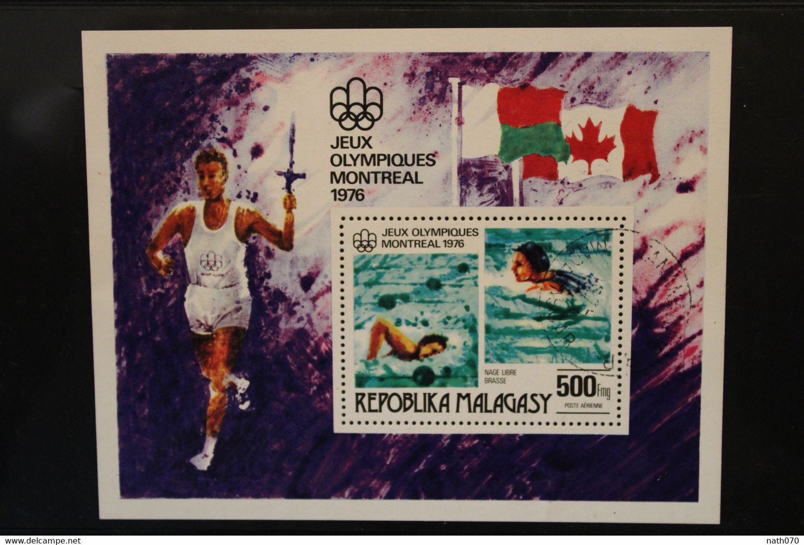 1976 Madagascar Jeux Olympiques Canada Montréal France Cover Air Mail Bloc Olympic Games - Ete 1976: Montréal