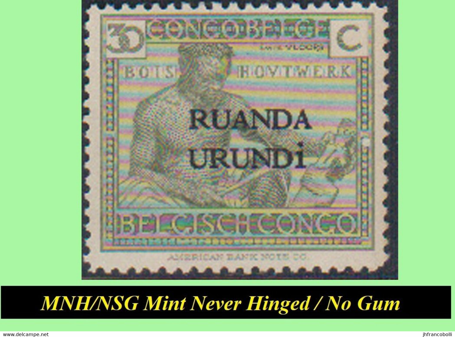 1924+25 ** RUANDA-URUNDI RU 050/060 MNH/NSG VLOORS SELECTION  ( x 12 stamps ) [ NO GUM ] INCLUDING RU 059+060