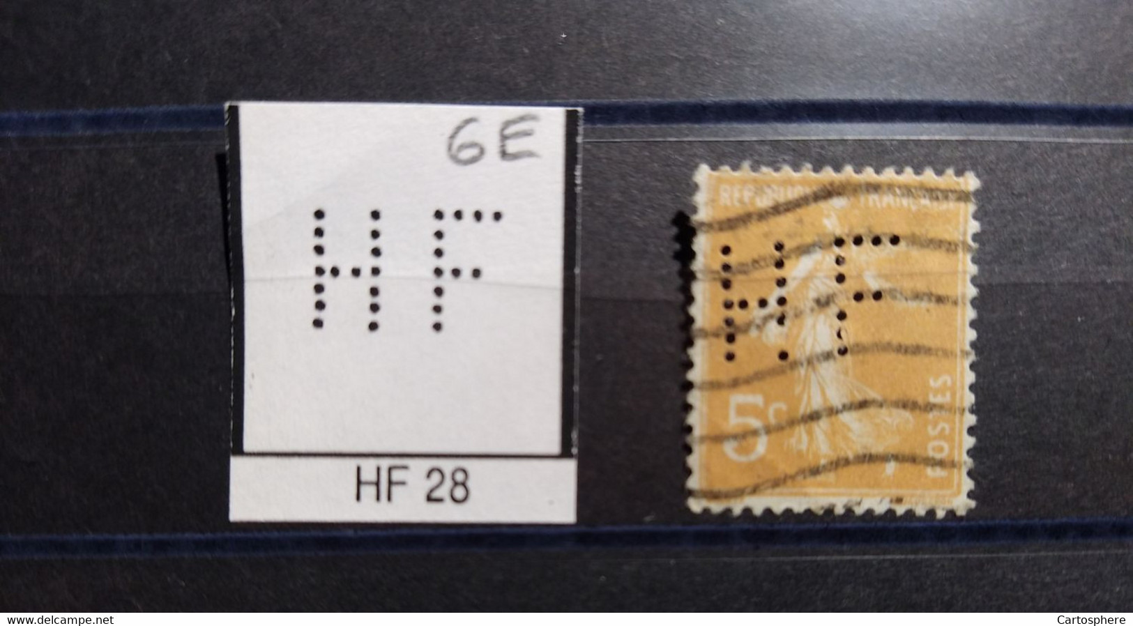 FRANCE TIMBRE HF 28 INDICE 6 SUR 140 PERFORE PERFORES PERFIN PERFINS PERFORATION PERCE  LOCHUNG - Oblitérés