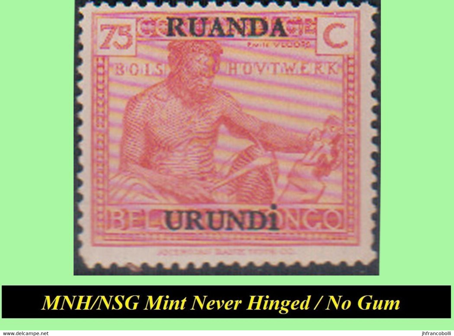 1924+25 ** RUANDA-URUNDI RU 050/060 MNH/NSG SMALL VLOORS [A] SELECTION  ( x 6 stamps ) [ NO GUM ] INCLUDING RU 058