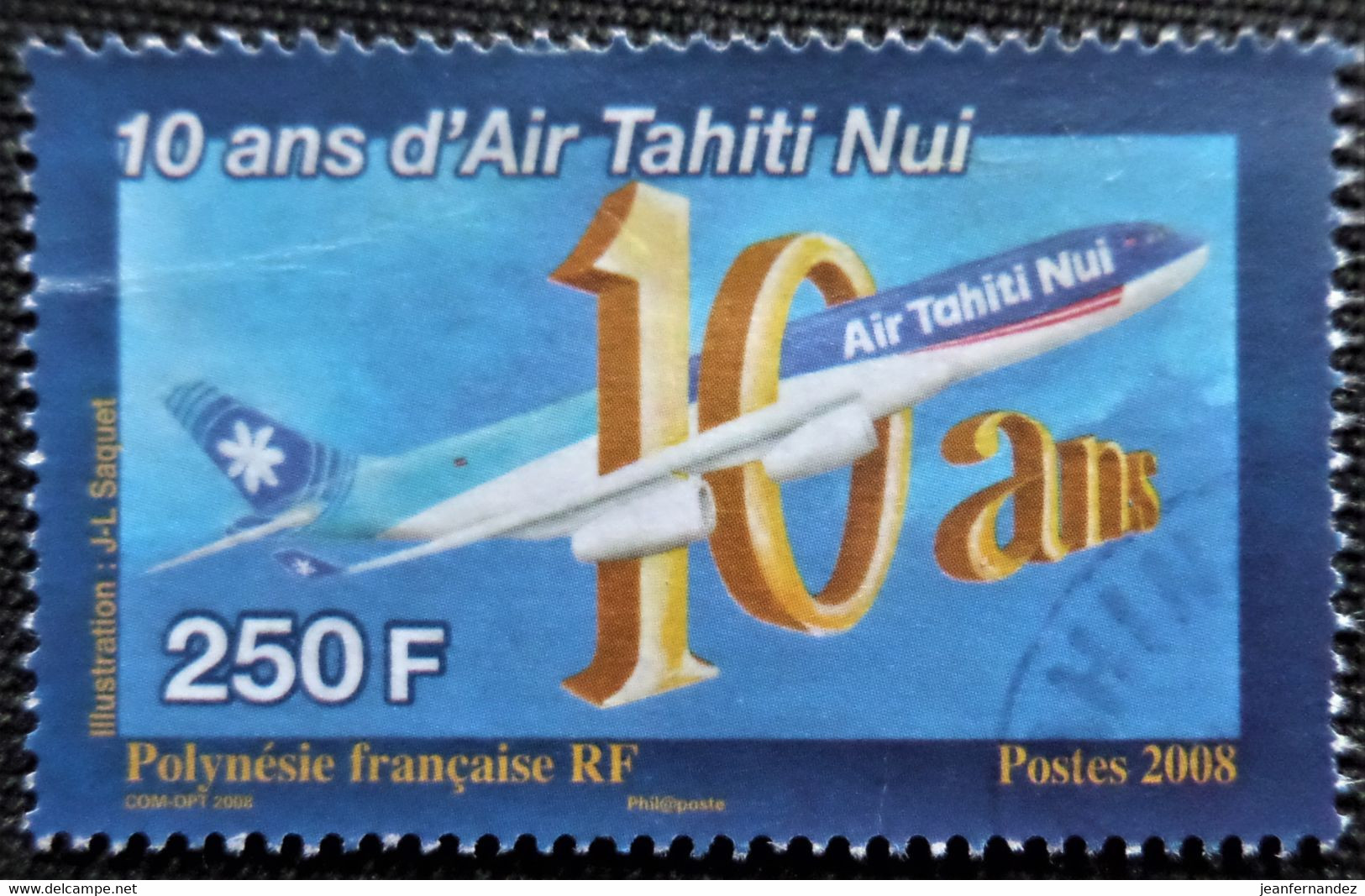 Timbre De Polynésie Française 2008 The 10th Anniversary Of Air Tahiti Nui Stampworld N° 1060 - Used Stamps