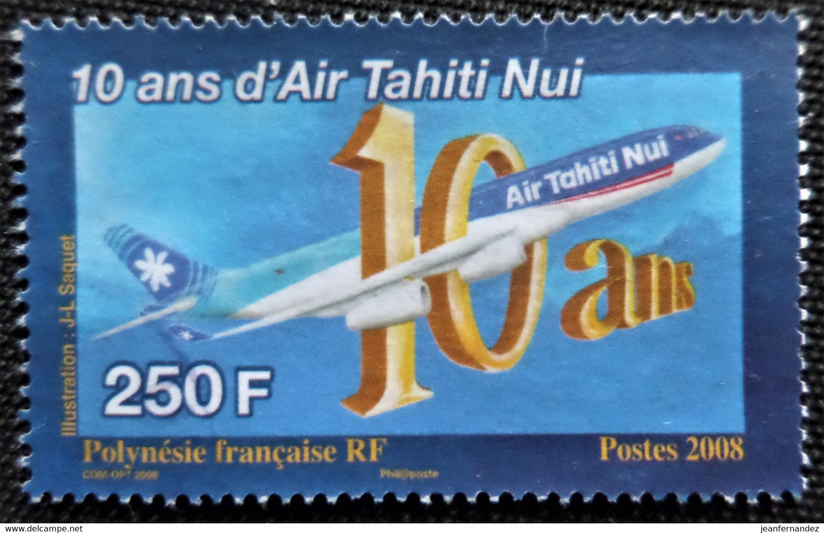 Timbre De Polynésie Française 2008 The 10th Anniversary Of Air Tahiti Nui Stampworld N° 1060 - Used Stamps