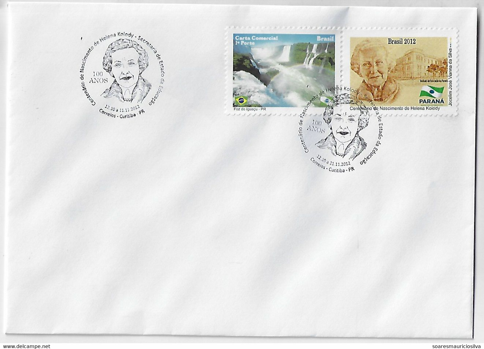 Brazil 2012 Cover Personalized Stamp + Commemorative Cancel Centenary Of Birth Of Helena Kolody From Curitiba - Brieven En Documenten