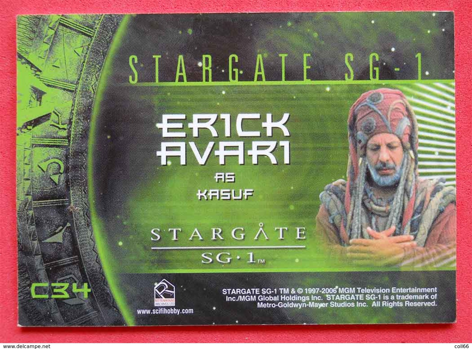 Trading Card Stargate SG 1 Costume Kasuf Erick Avart Avec Inclusion Tissu - Stargate