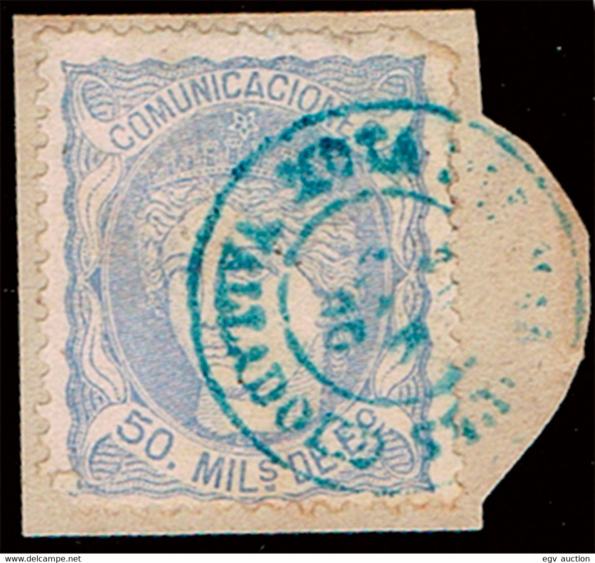 Valladolid - Edi O 107 - Fragmento Mat Fech. Tp.II "Mota Del Marqués" Azul - Used Stamps