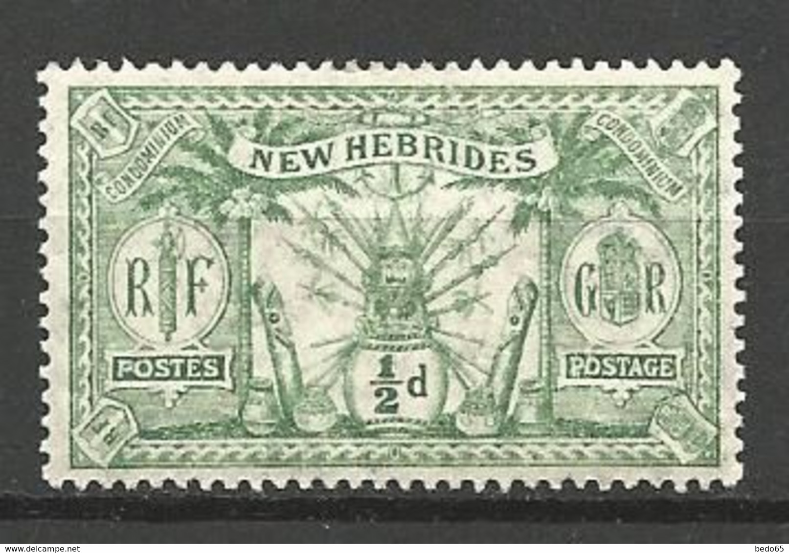 NOUVELLES-HEBRIDES  N° 49 NEUF* LEGERE TRACE DE CHARNIERE  / MH - Nuevos