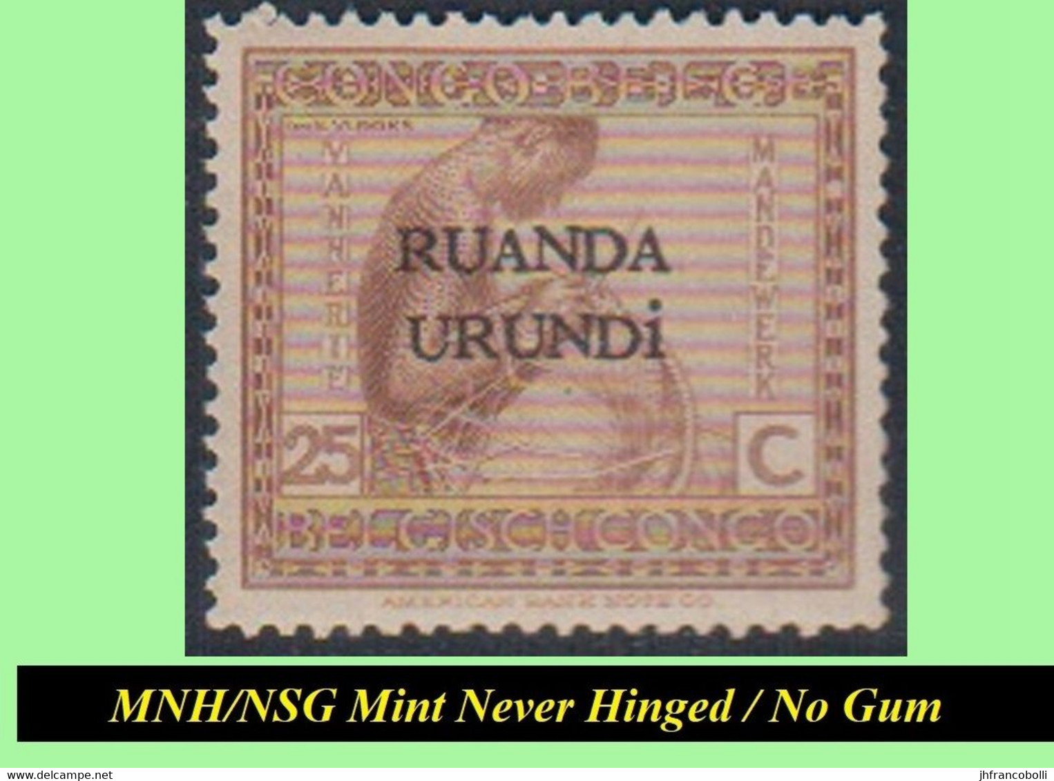 1924+25 ** RUANDA-URUNDI RU 050/060 MNH/NSG VLOORS [B] SELECTION  ( x 12 stamps ) [ NO GUM ] INCLUDING RU 058+057