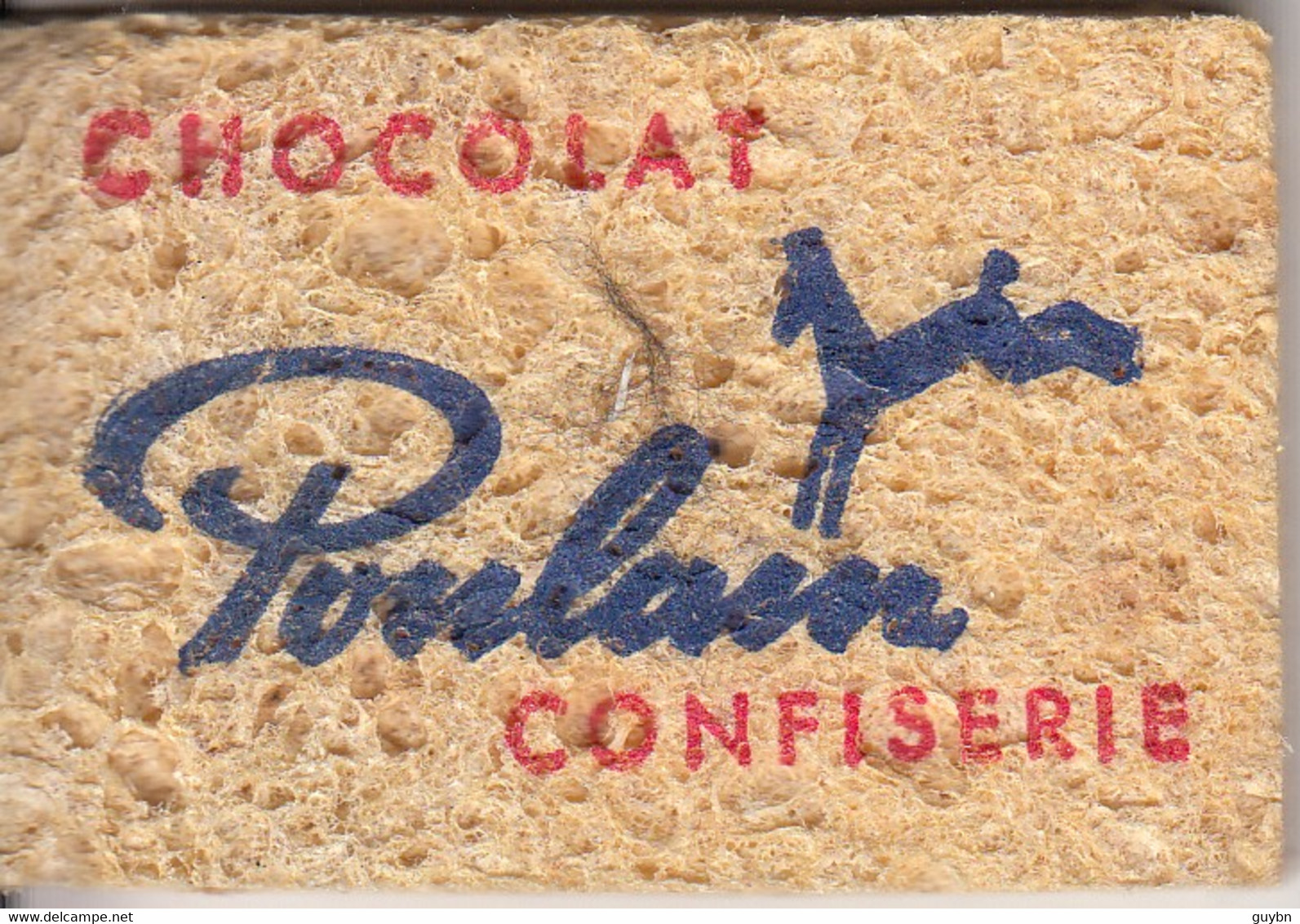 Chocolat Poulain .. éponge écolier .. Format 60 X 40 Mm .. Super - Chocolat