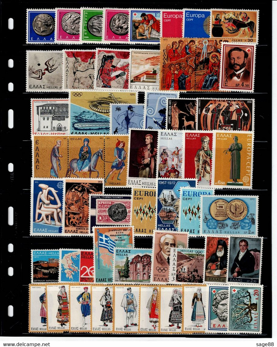 GRECE  Collection > 250 Timbres Neufs ** . SUPERBE - Lotes & Colecciones