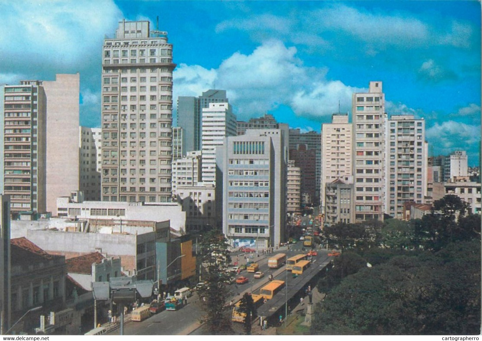 Postcard Brazil Curtiba Parana Tiradentes Square Partial View - Curitiba