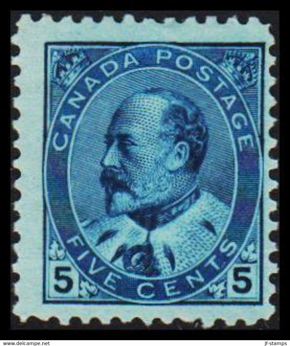 1903-1912. CANADA. EDWARD FIVE CENTS. Hinged.  (Michel 79) - JF527543 - Unused Stamps
