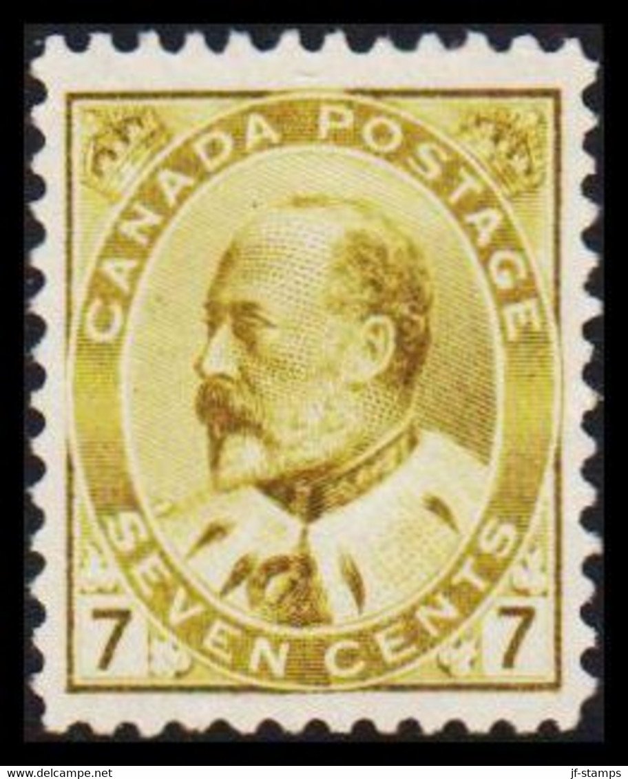 1903-1912. CANADA. EDWARD SEVEN CENTS. No Gum.  (Michel 80) - JF527544 - Neufs