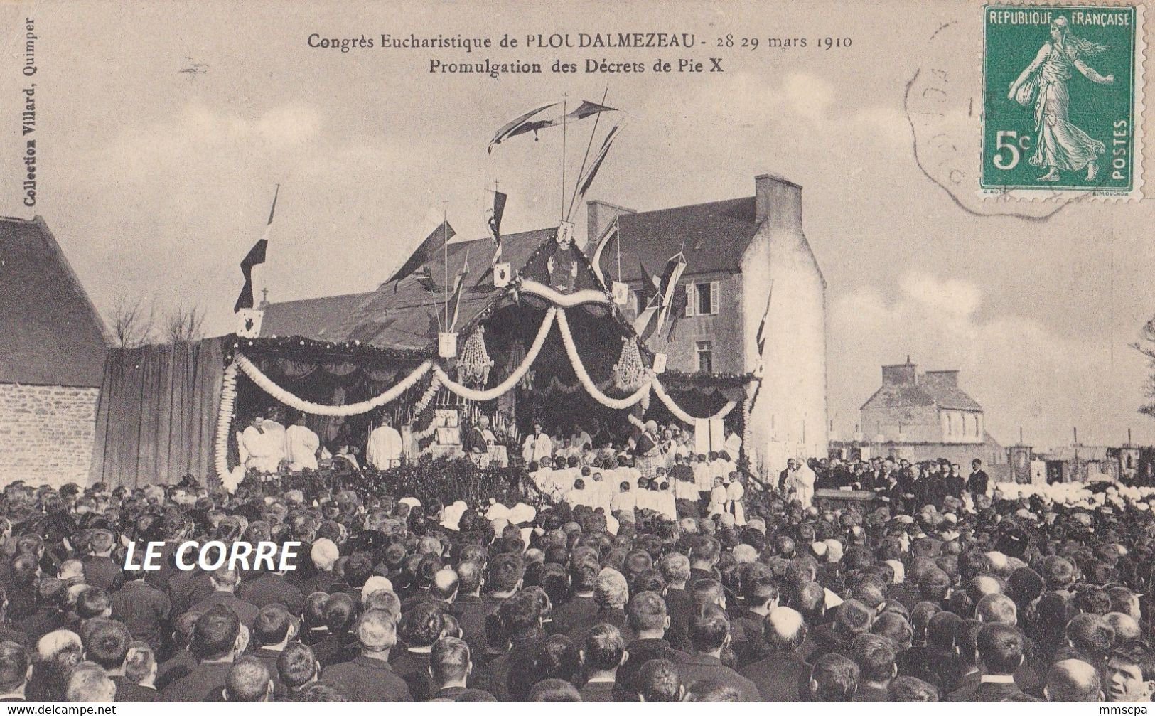 PLOUDALMEZEAU CONGRES EUCHARISTIQUE 1910 PROCESSION Finistere - Ploudalmézeau