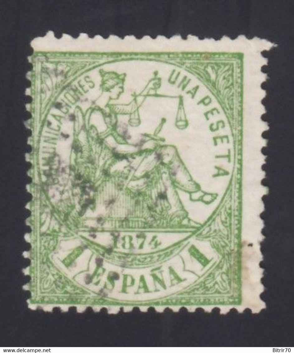 ESAPAÑA, 1874 Edifil 150, 1 Pts Verde. - Gebruikt