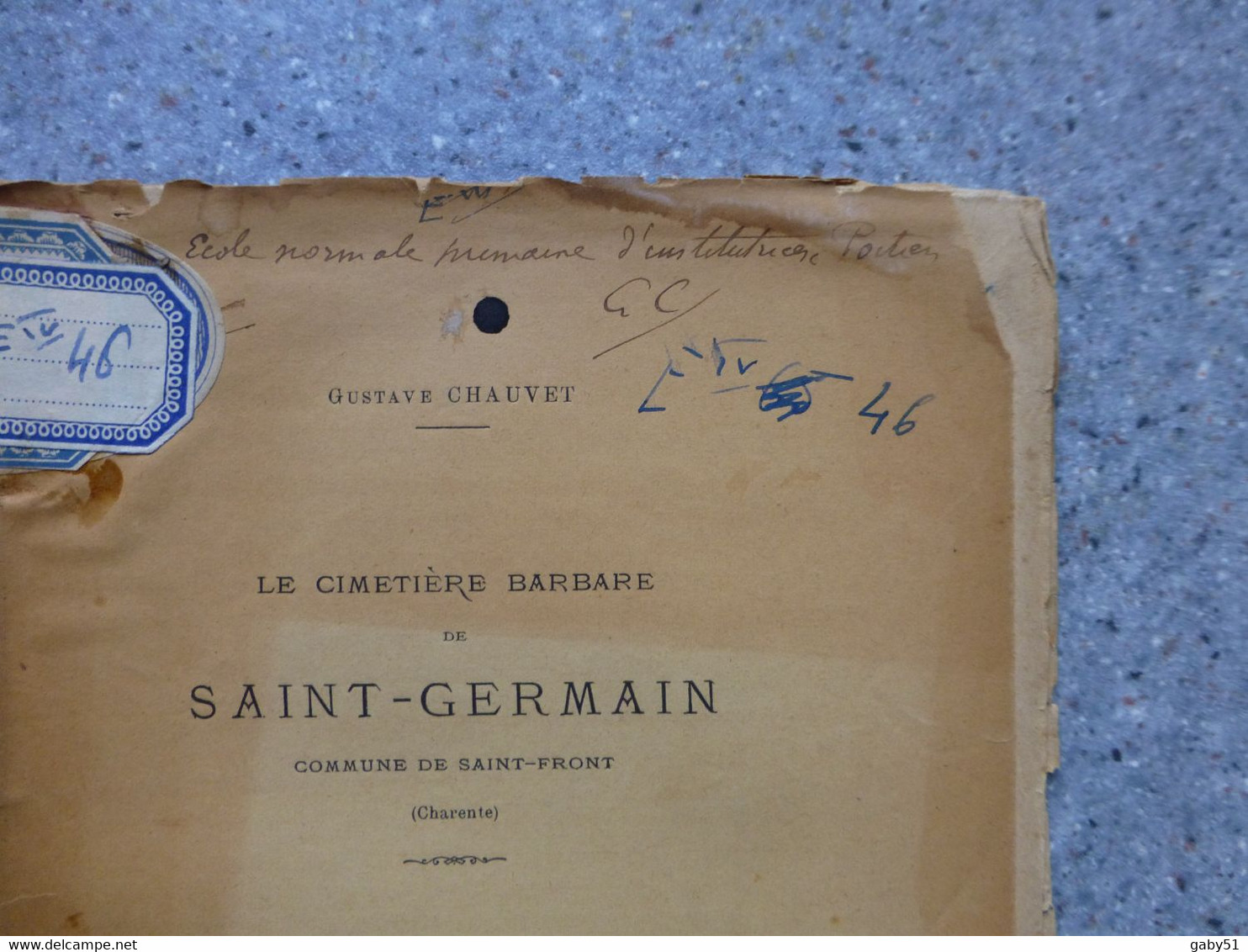 16 Saint-Front, Le Cimetière Barbare De St-Germain, G. Chauvet, 1896  RARE, Avec Envoi ; L 16 - 1901-1940