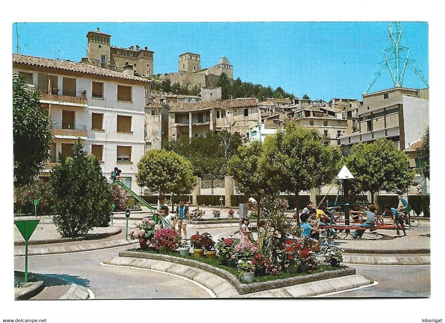 PARQUE INFANTIL, AL FONDO CASTILLO DE LOS CALATRAVOS.-  ALCAÑIZ.- ( ESPAÑA ) - Teruel