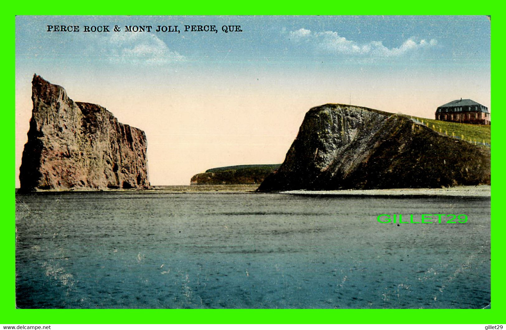 PERCÉ, QUÉBEC - PERCE ROCK & MONT JOLI - TRAVEL IN 1930 - NOVELTY MFG & ART CO LTD - - Percé