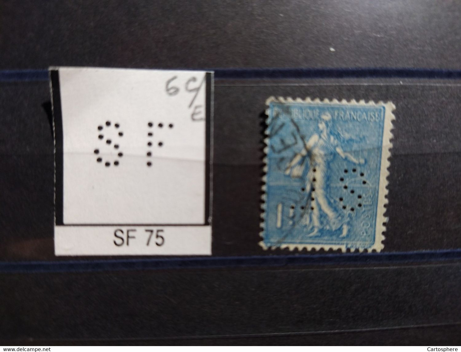 FRANCE TIMBRE SF 75 INDICE 5 PERFORE PERFORES PERFIN PERFINS PERFORATION PERCE  LOCHUNG - Oblitérés