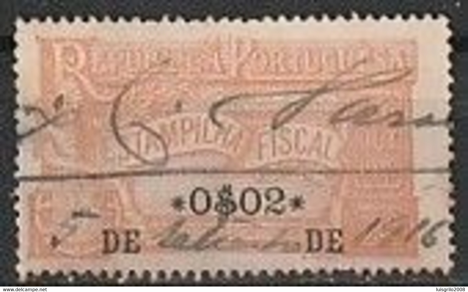 Fiscal/ Revenue, Portugal 1915 - Estampilha Fiscal, Laranja -|- 0$02 - Used Stamps