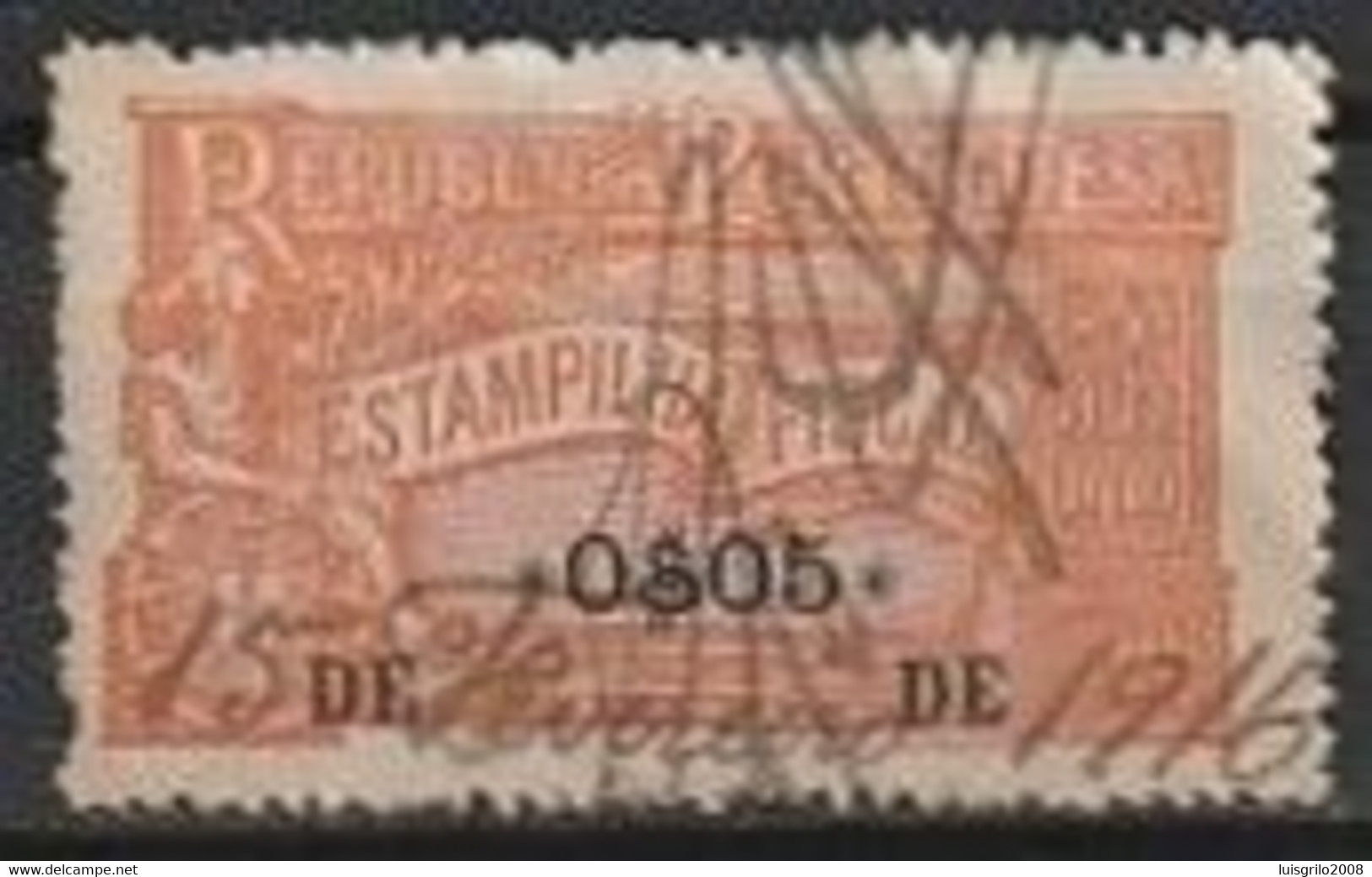 Fiscal/ Revenue, Portugal 1915 - Estampilha Fiscal, Laranja -|- 0$05 - Oblitérés