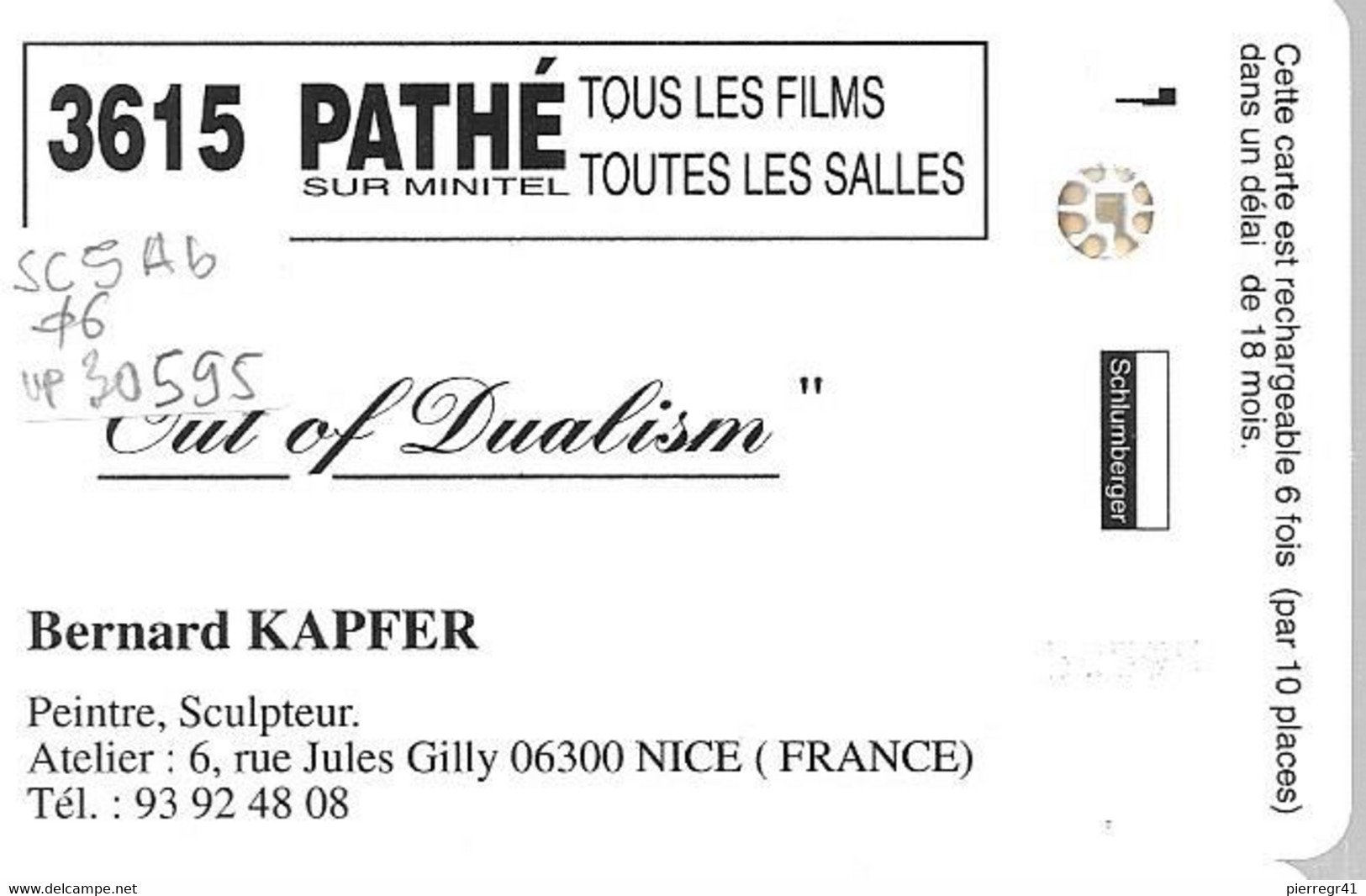 CARTE-FR- CINEMA-PATHE-SC5Ab-N° Impact 30595-KAPFER N°4-Tirage 650Ex-R°/V° Glacé-NEUVE-LUXE/RARE - Entradas De Cine