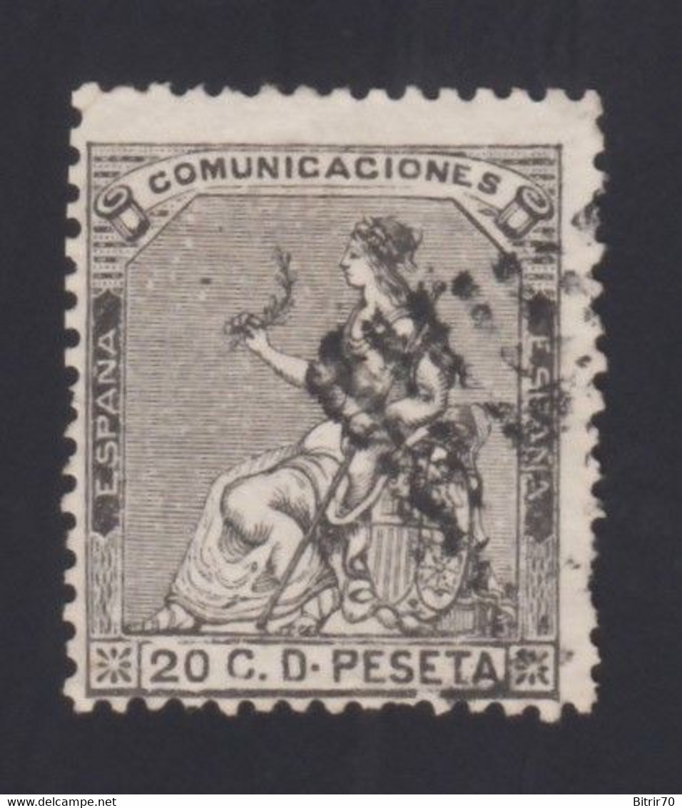 ESPAÑA, 1873 Edifil. 134, 20 C. Negro Grisáceo, - Gebraucht