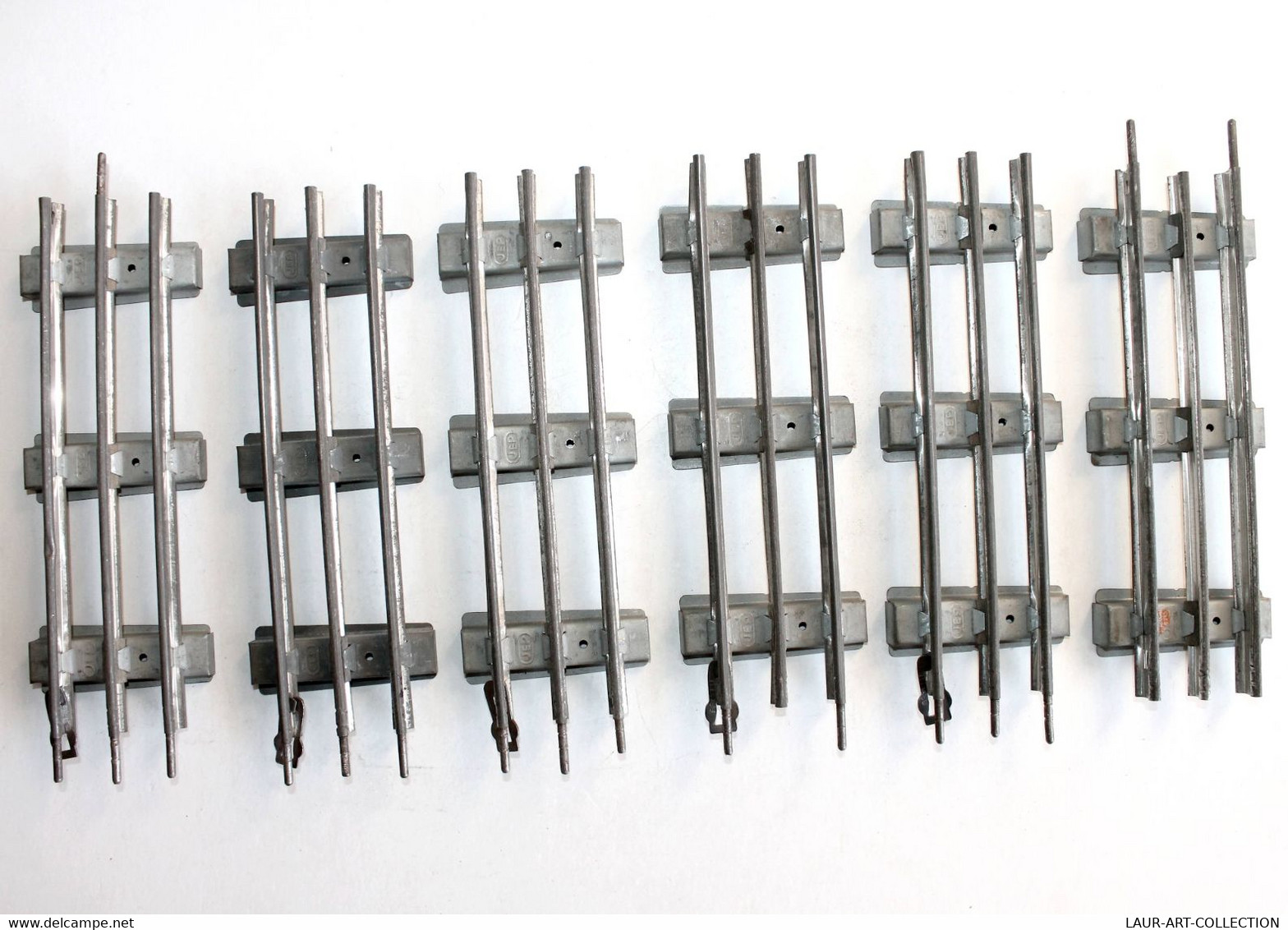 JEP - LOT DE 6 RAIL DROIT MOYEN (1/2), ECH:O L=18cm - MINIATURE TRAIN CHEMIN FER - MODELISME FERROVIAIRE (1712.114) - Vías Férreas