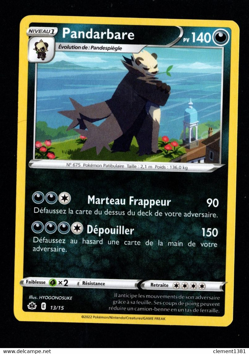 Carte Pokemon Mc Donald 2022 Pandarbare 13/15 PV 140 - McDonald's