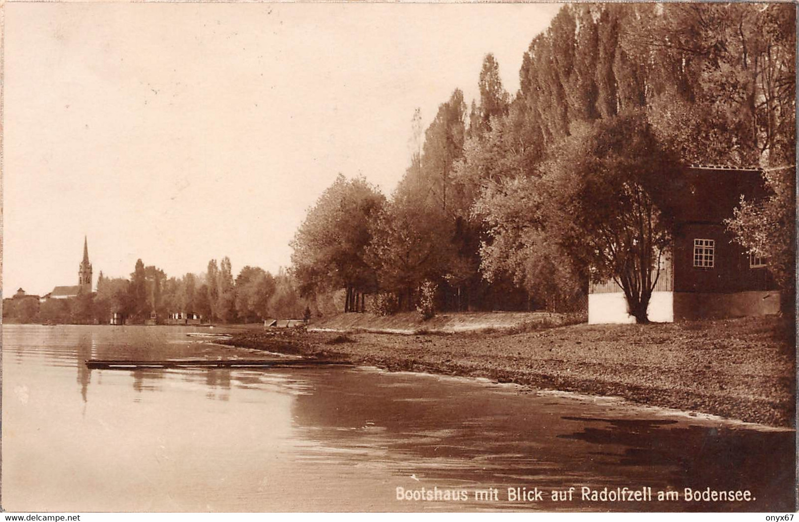 Carte Photo Militaire Allemand RADOLFZELL-Deutschland-Bootshaus Mit Blick Auf Radolfzell Am Bodensee - Radolfzell