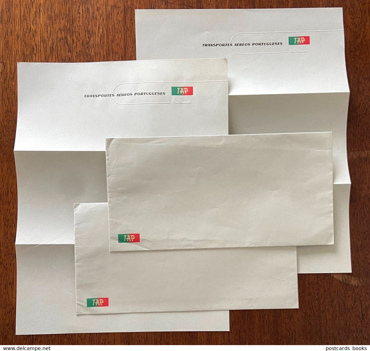 TAP Transportes Aereos Portugueses. 2 Envelopes + 2 Papel De Carta PUBLICIDADE - Stationary Aviation (now Air Portugal) - Articles De Papeterie