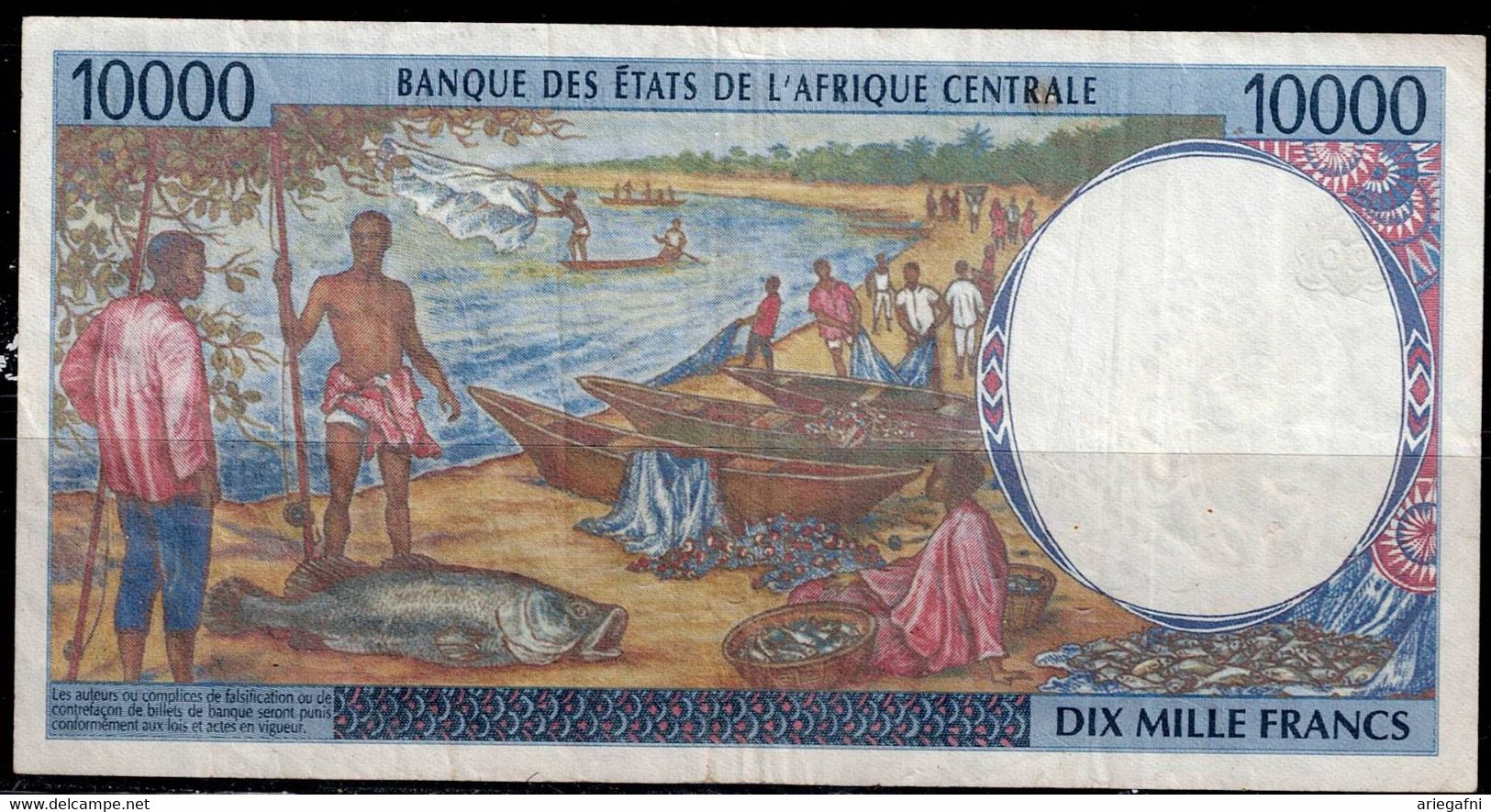 CENTRAL AFRICAN  1999 BANCNOTES 10000 FRANCS VF!! - Centraal-Afrikaanse Republiek