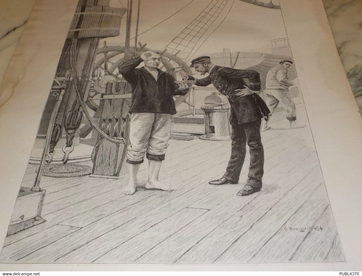 GRAVURE A BORD D UN NAVIRE DE GUERRE  1893 - Schiffe