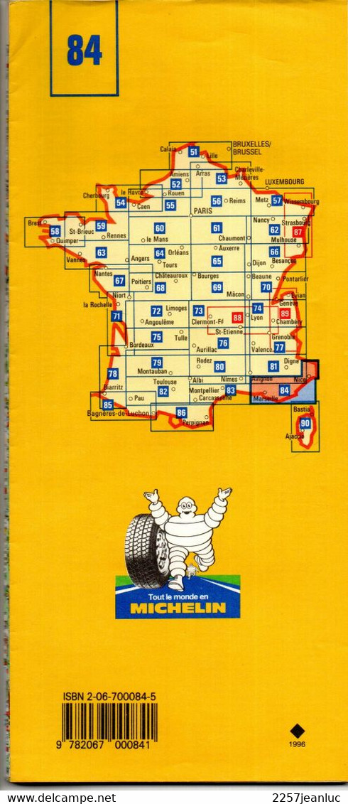 Carte N: 84  - Marseille   - Toulon Nice    - Pneus  Michelin Carte Au  200000 ème  De 1996. - Maps/Atlas