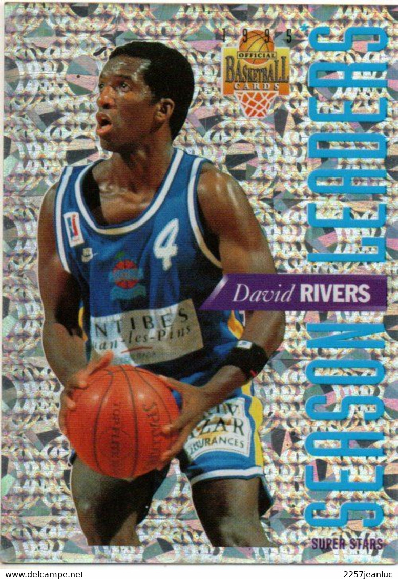 David Rivers Carte Official  Basket Ball Cards1995 N :SL17 *  Pub Panini SNB & LNB - Basket-ball